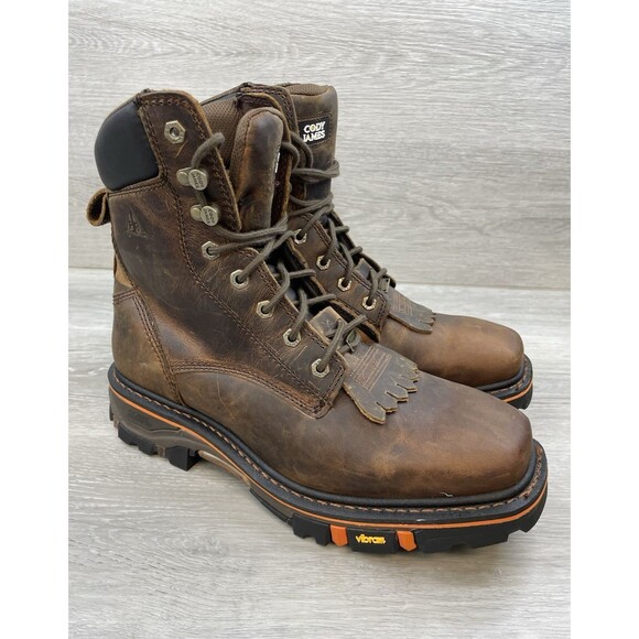 Vibram Shoes - Cody James Men's Boots 11.5EE DBL-1-A Work Boots Brown Leather Vibram Sole ASTM